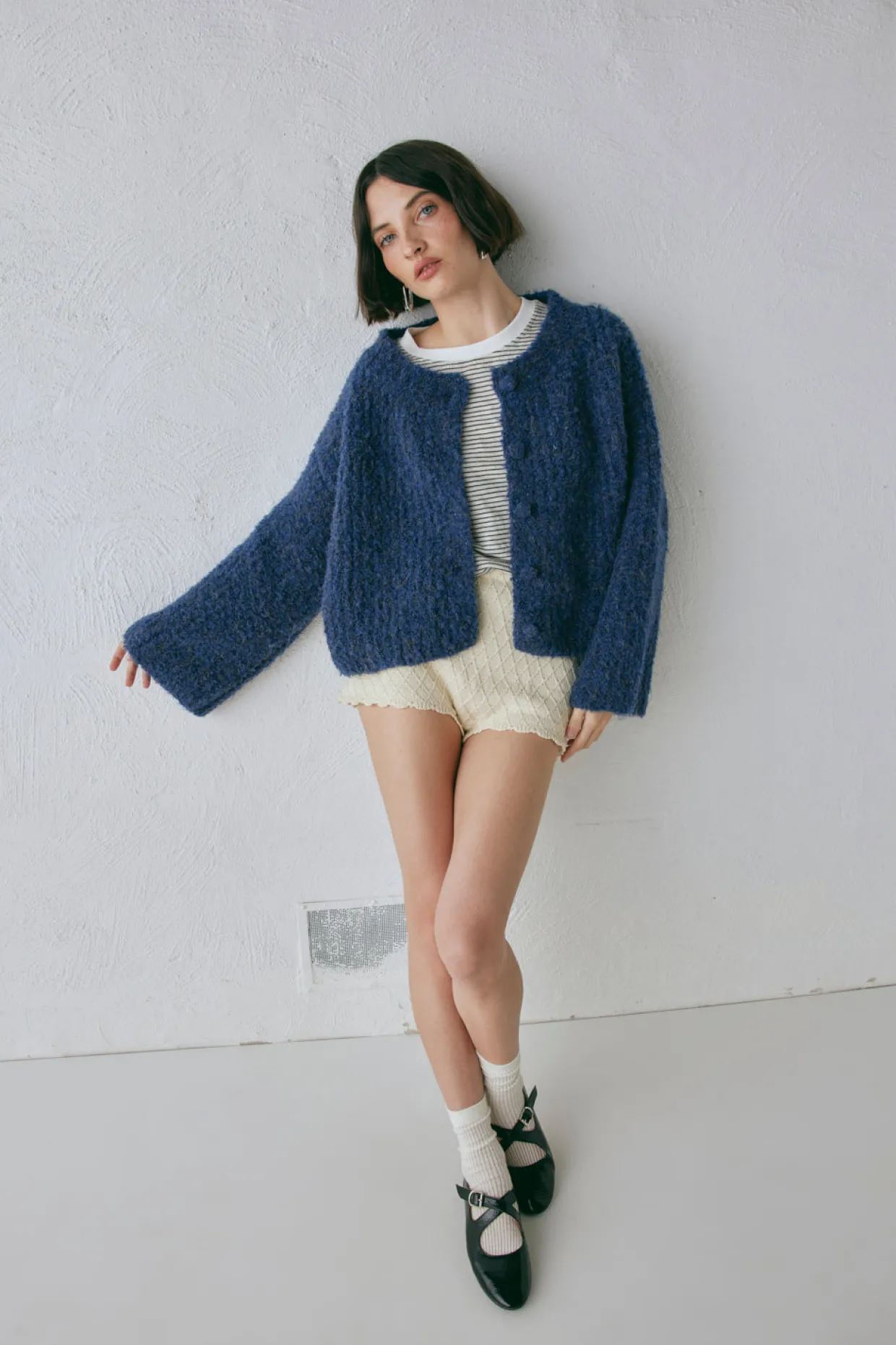 Lacy Knit Cardigan Marle