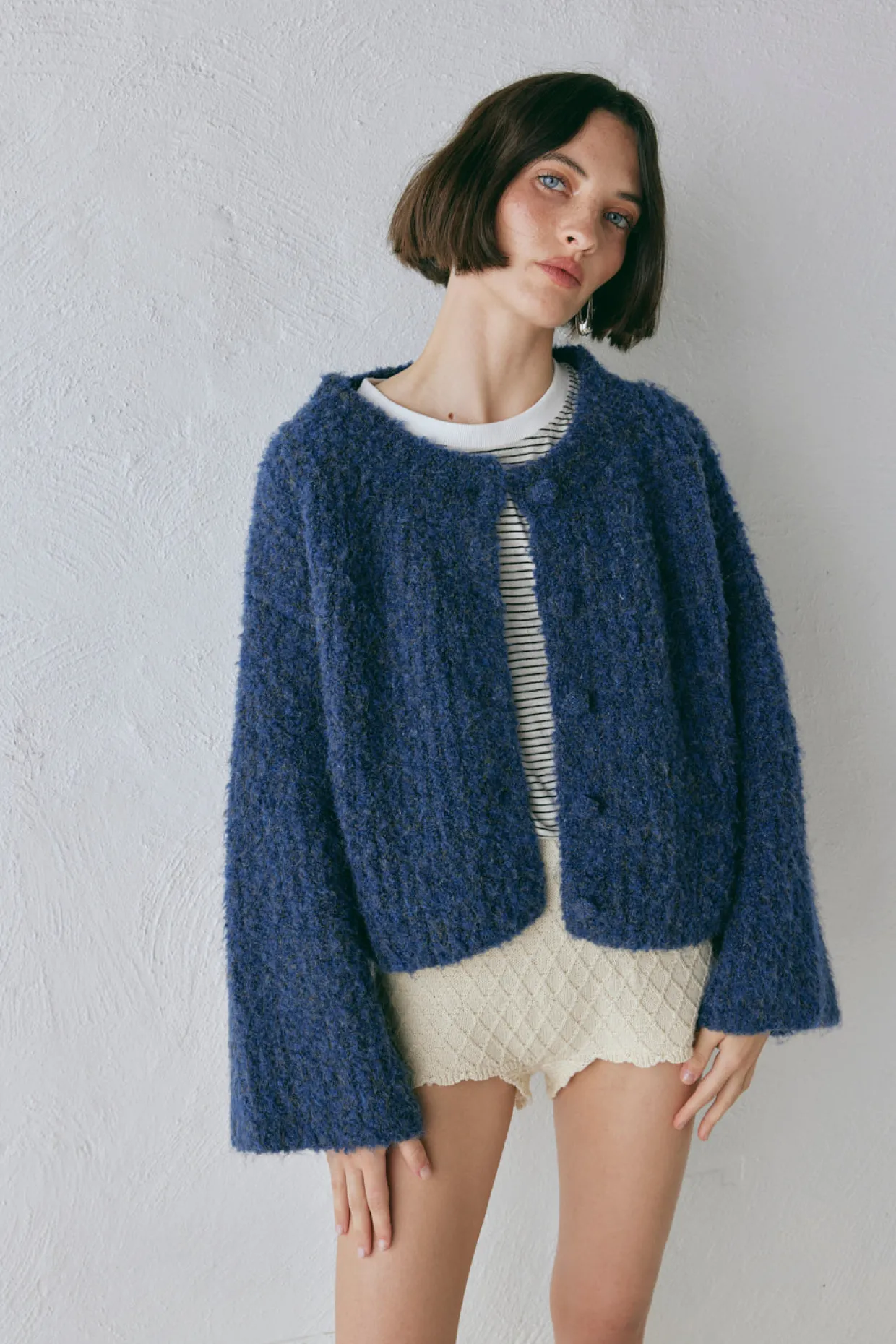 Lacy Knit Cardigan Marle