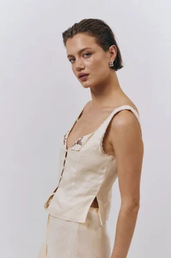 Loretta Linen Top Natural