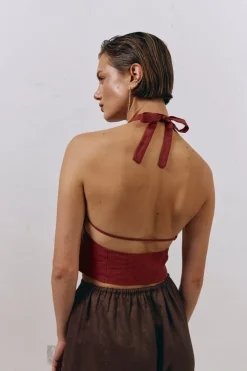 Los Cabos Linen Vest Wine