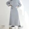 Lya Knit Maxi Skirt Grey Marle