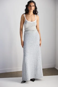 Lya Knit Maxi Skirt Grey Marle