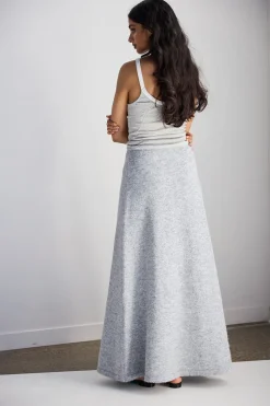 Lya Knit Maxi Skirt Grey Marle