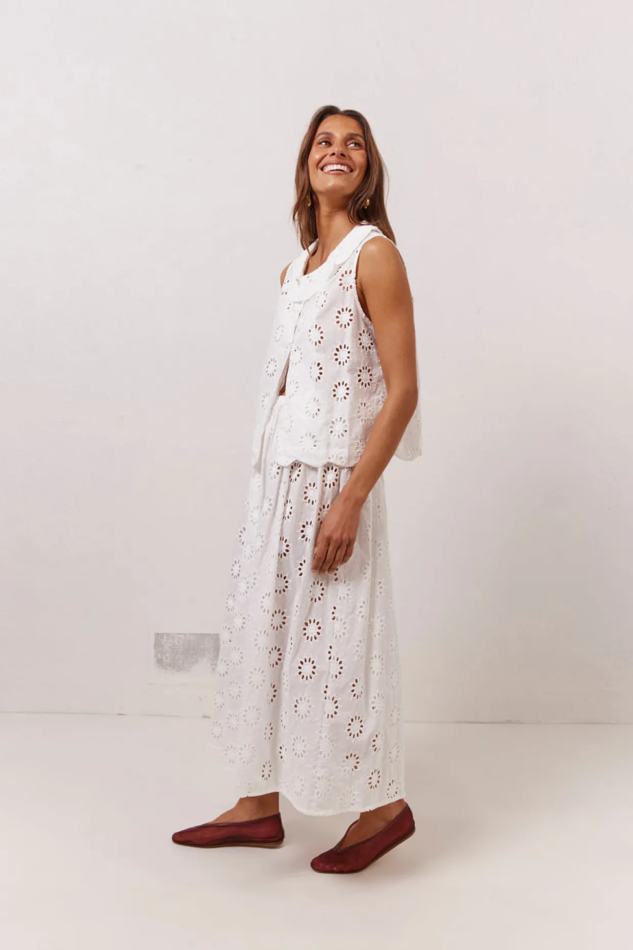 Maisie Midi Skirt Anglaise