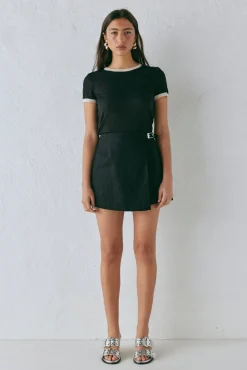 Matteo Linen Skort Black