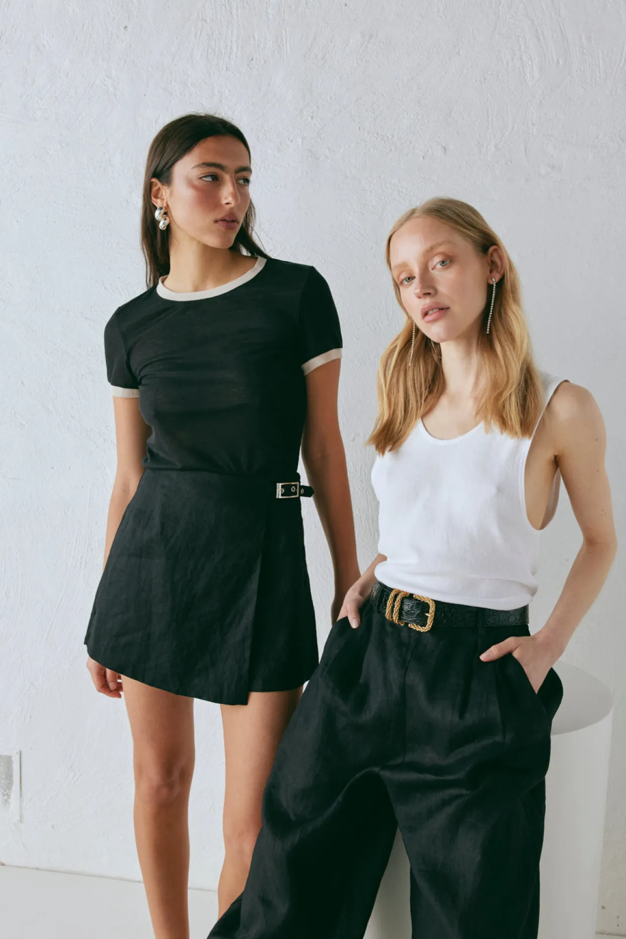 Matteo Linen Skort Black