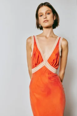 Meet Me On The Dance Floor Bias Cut Maxi Dress Orange