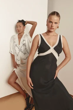 Meet Me On The Dance Floor Bias Cut Maxi Dress Black