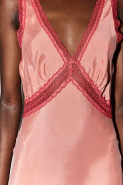 Meet Me On The Dance Floor Bias Cut Maxi Dress Coral