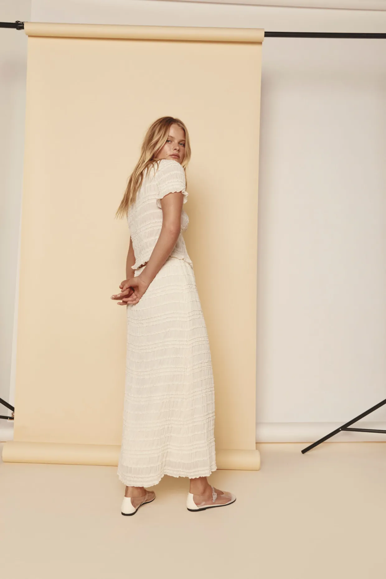 Mia Midi Skirt Cream