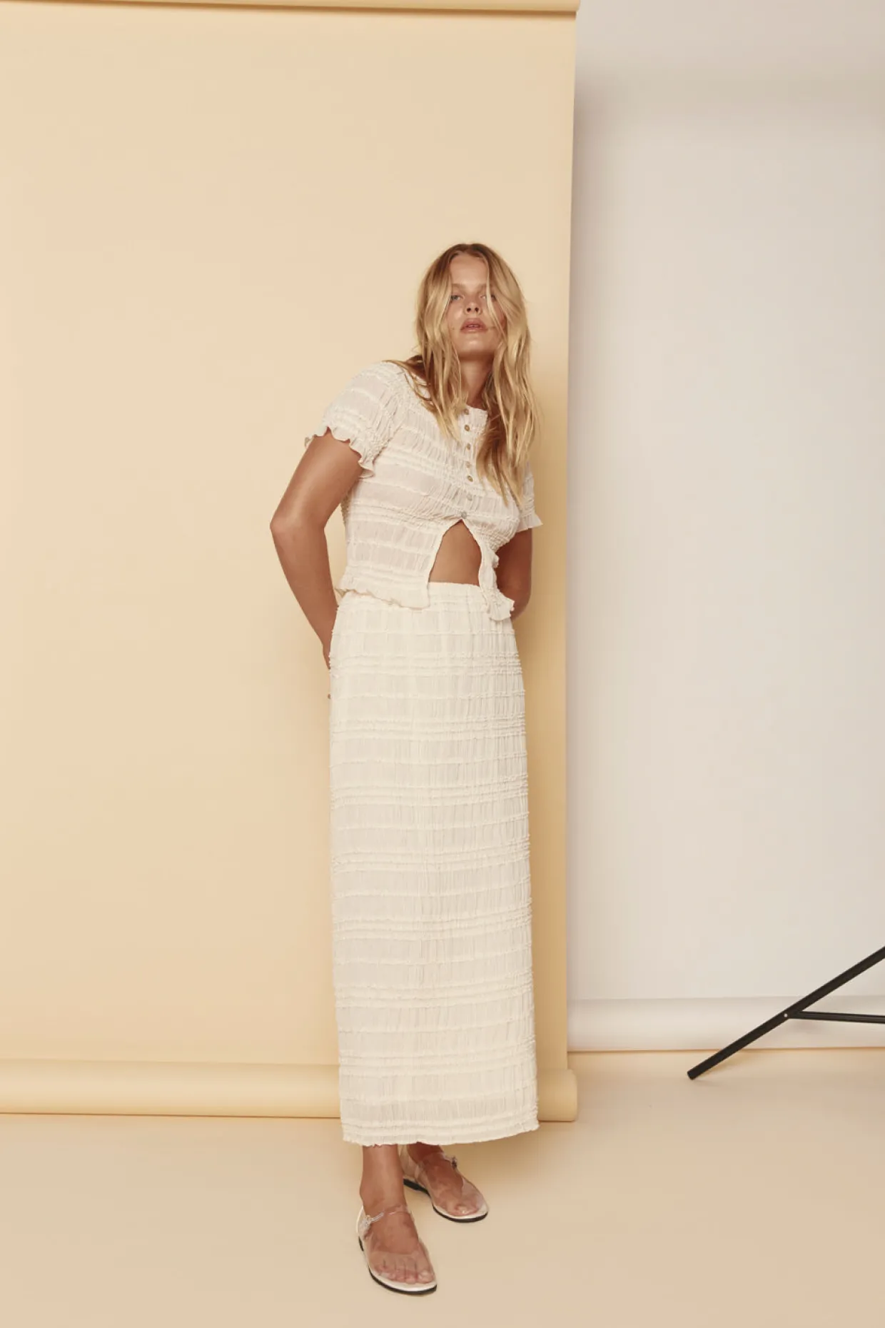 Mia Midi Skirt Cream