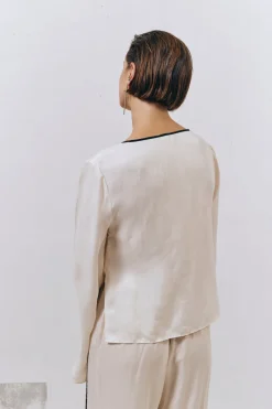 Moonscapes Tie Front Top Cream