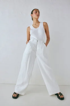 Nahna Linen Pants White