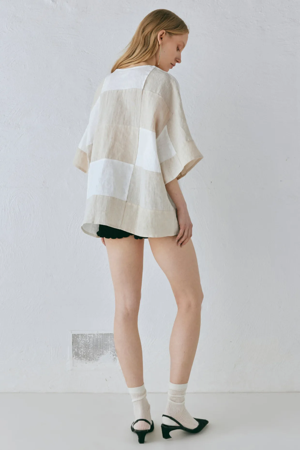Naomi Linen Smock Top Natural
