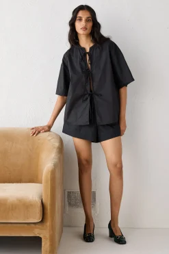 Naomi Smock Top Black