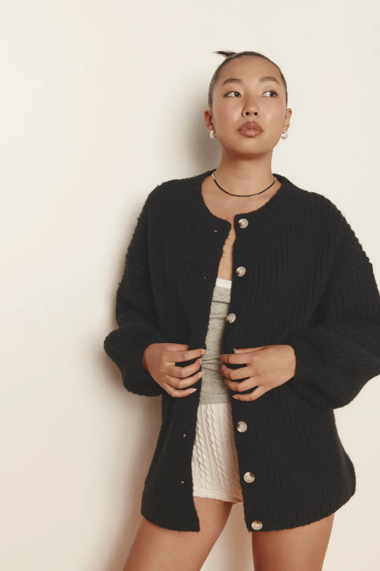 Penelope Knit Cardigan Black