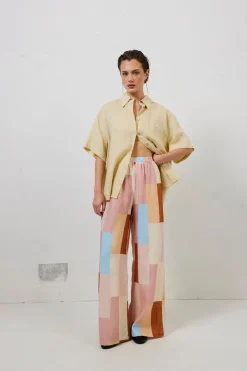 Petra Linen Pants Patchwork