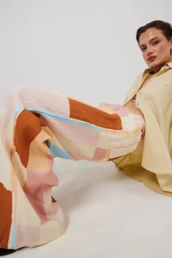 Petra Linen Pants Patchwork