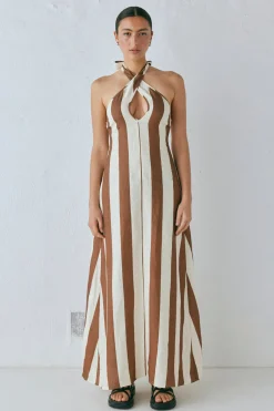 Polly Linen Maxi Dress Stripe