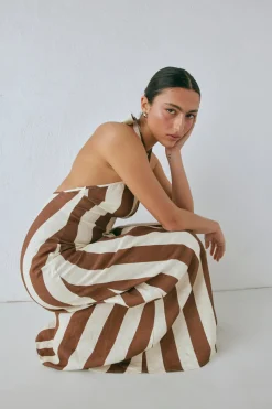 Polly Linen Maxi Dress Stripe