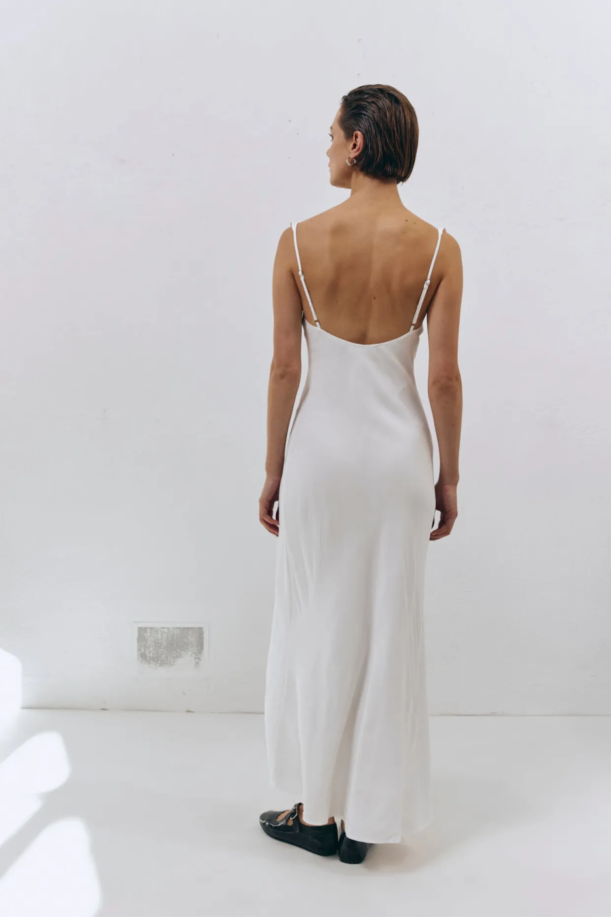 Rosalia Bias Cut Midi Dress White