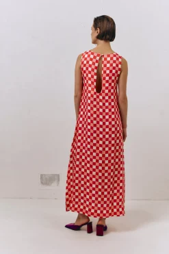 Sacha Smock Midi Dress Check