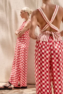 Sacha Smock Midi Dress Check