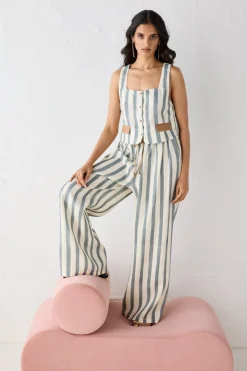 Sadie Linen Top Tide