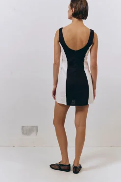 Saskia Linen Mini Dress Black