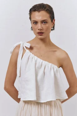 Slow Living Linen Top White