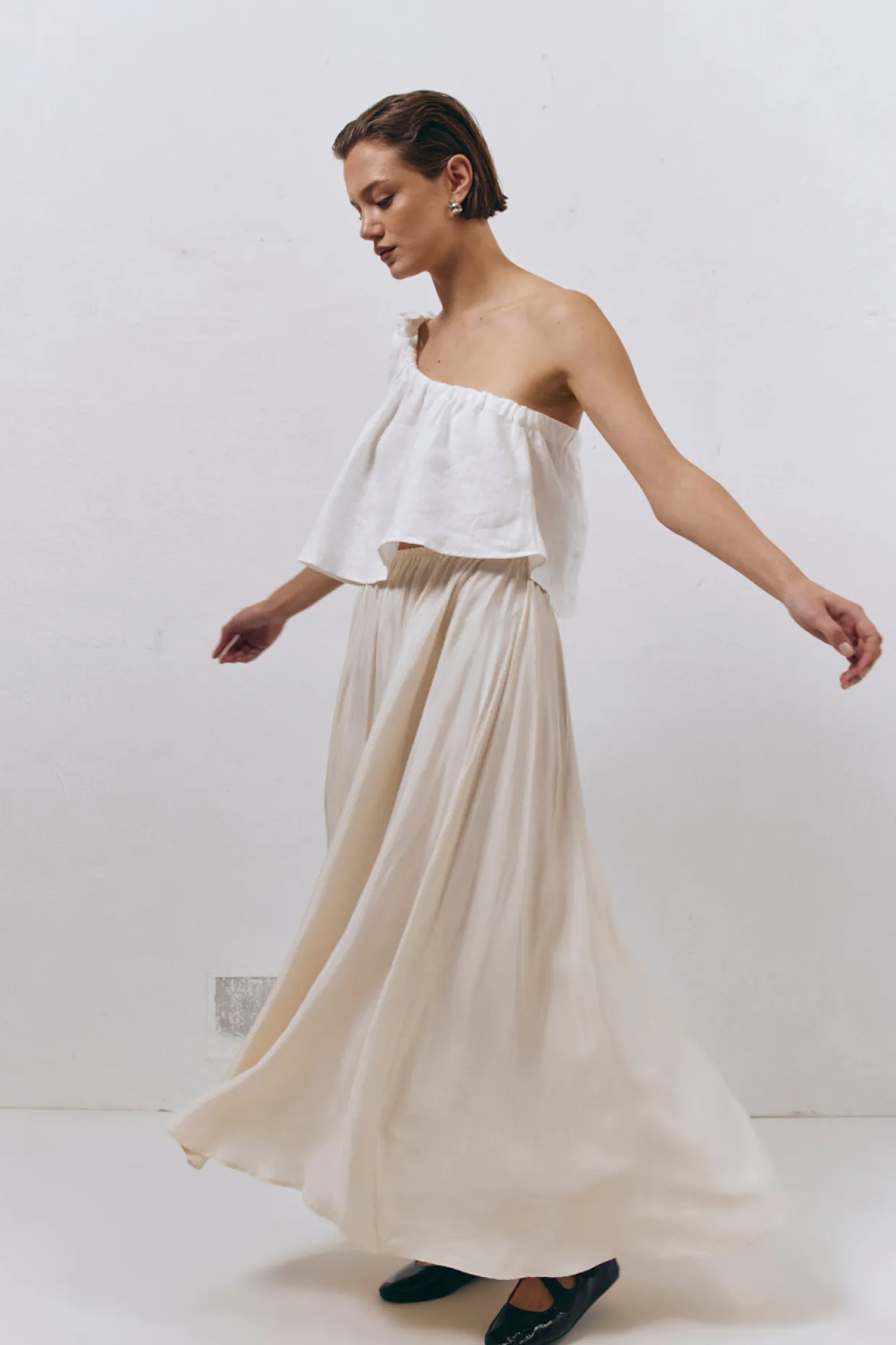 Slow Living Linen Top White