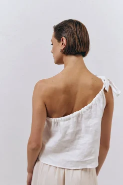Slow Living Linen Top White