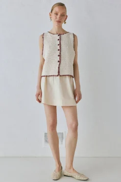 Stella Knit Vest Cream