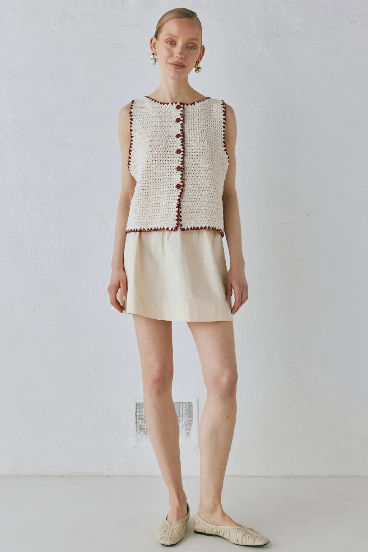 Stella Knit Vest Cream