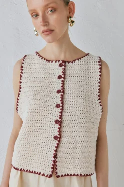 Stella Knit Vest Cream
