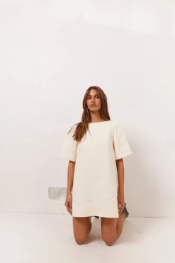 Suki Denim Mini Dress Cream