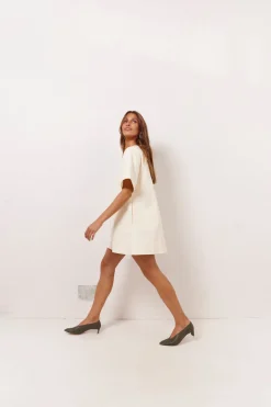Suki Denim Mini Dress Cream