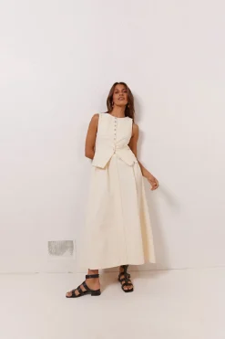 Suki Denim Vest Cream