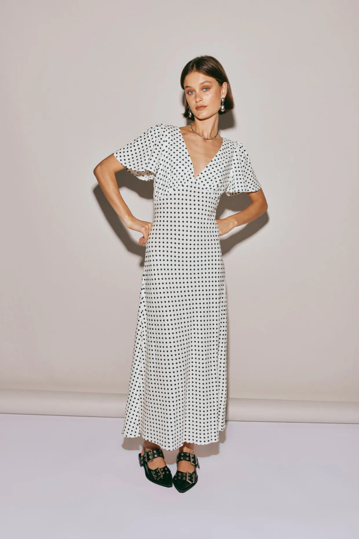 Summer Nostalgia Bias Cut Midi Dress White