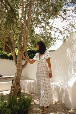 Summer Nostalgia Bias Cut Midi Dress White
