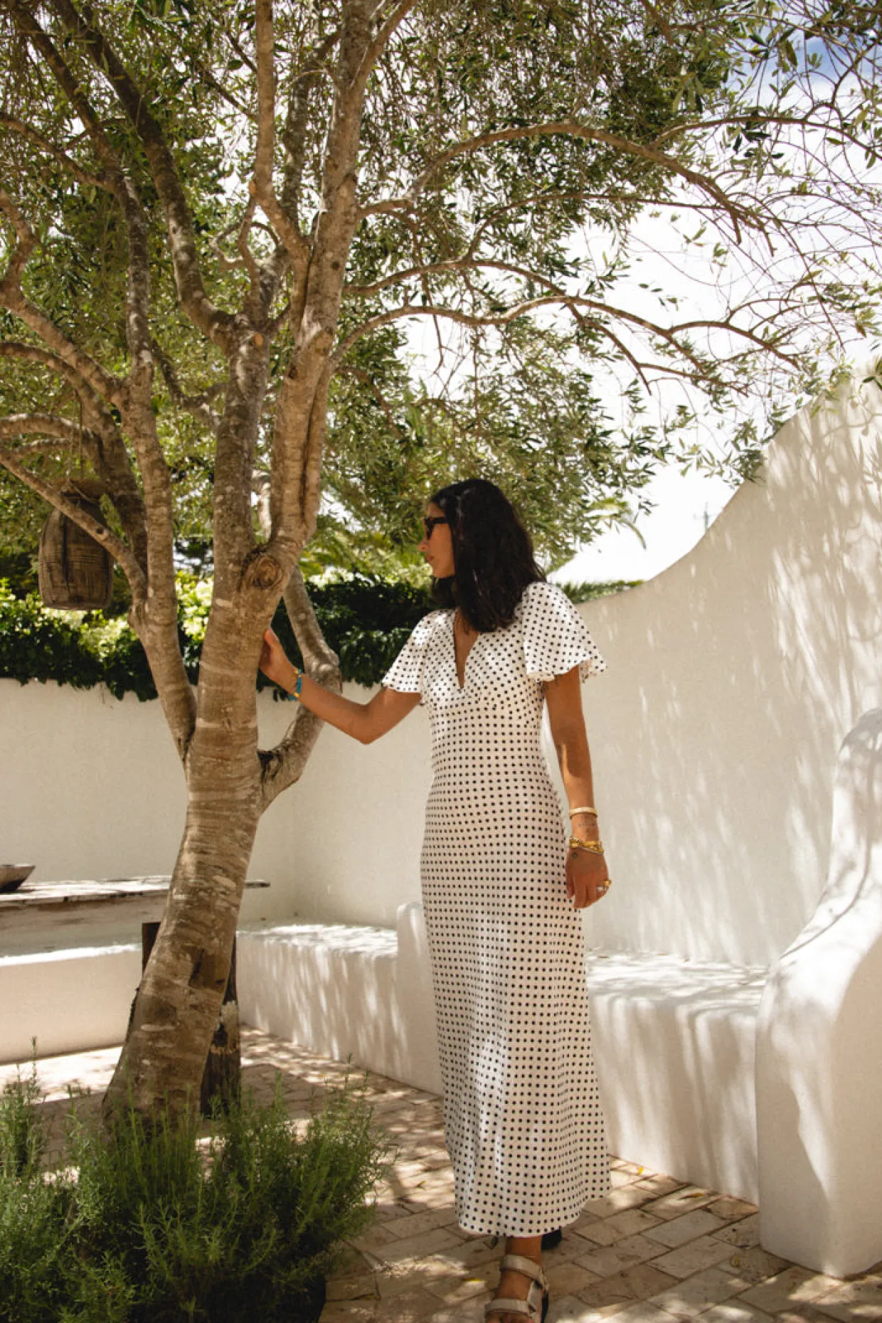 Summer Nostalgia Bias Cut Midi Dress White