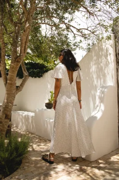 Summer Nostalgia Bias Cut Midi Dress White