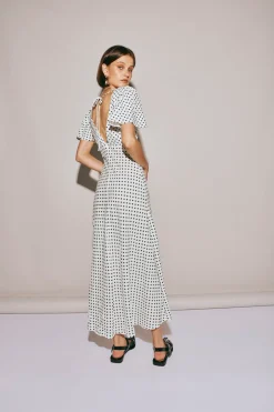 Summer Nostalgia Bias Cut Midi Dress White