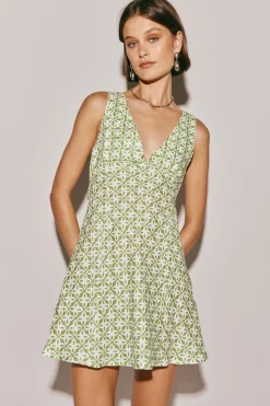 Sun Seeker Bias Cut Linen Mini Dress Sage