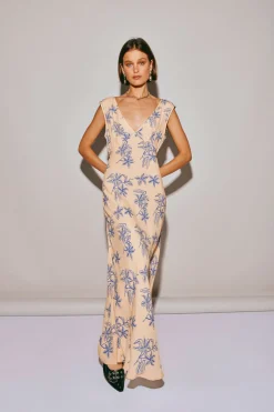 Sunlit Isle Bias Cut Maxi Dress Iris