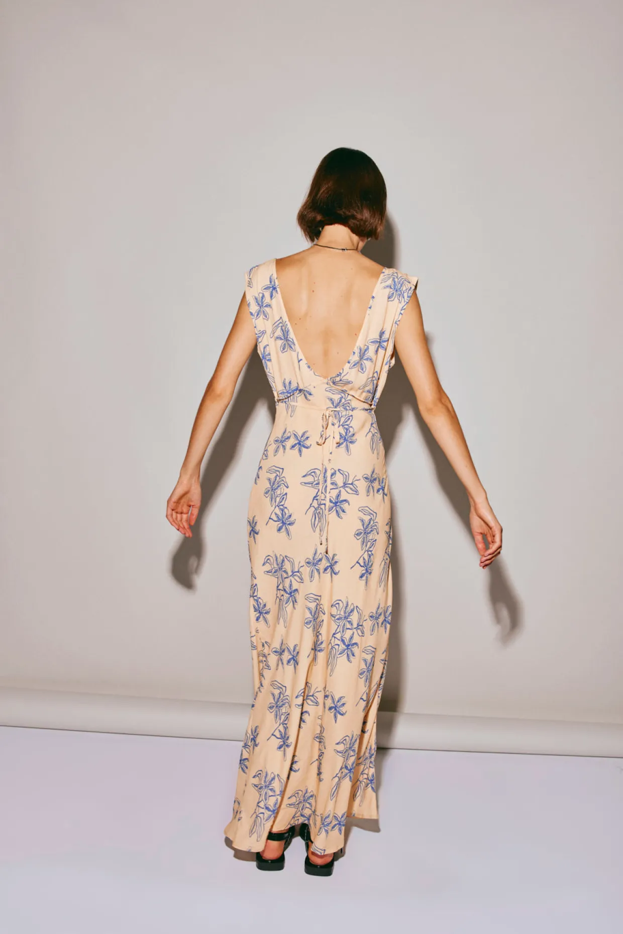 Sunlit Isle Bias Cut Maxi Dress Iris
