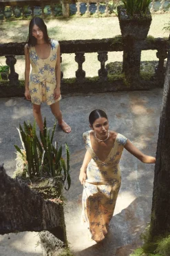 Sunlit Isle Bias Cut Maxi Dress Iris