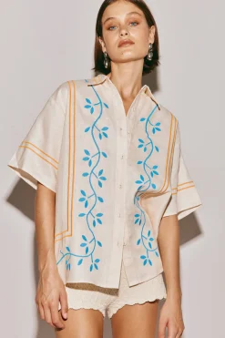 Sunsets In Capri Linen Shirt Natural