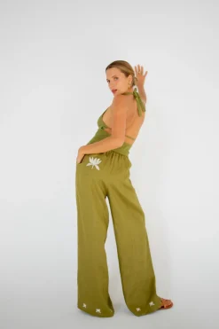 Terra Rossa Linen Pants Sage