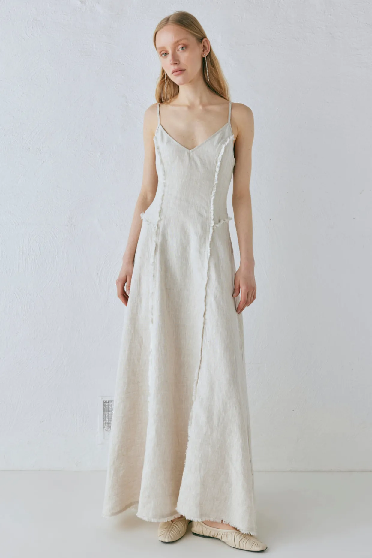 Thea Linen Maxi Dress Natural